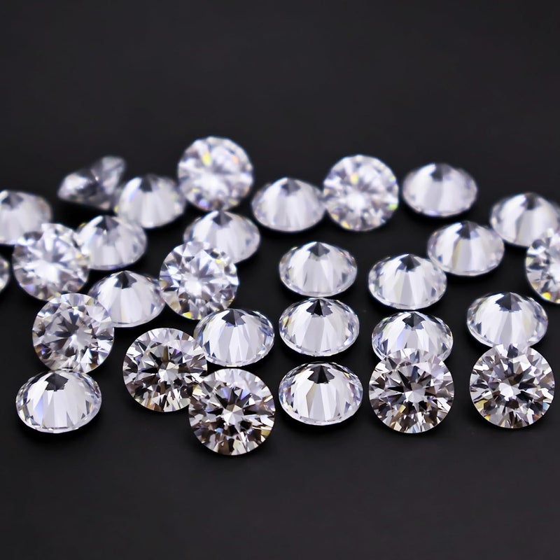 BLAROSE Store Round Cut White Cubic Zirconia Stones, 5A Quality, Loose CZ Synthetic Gemstones for Jewelry Making - Image 2